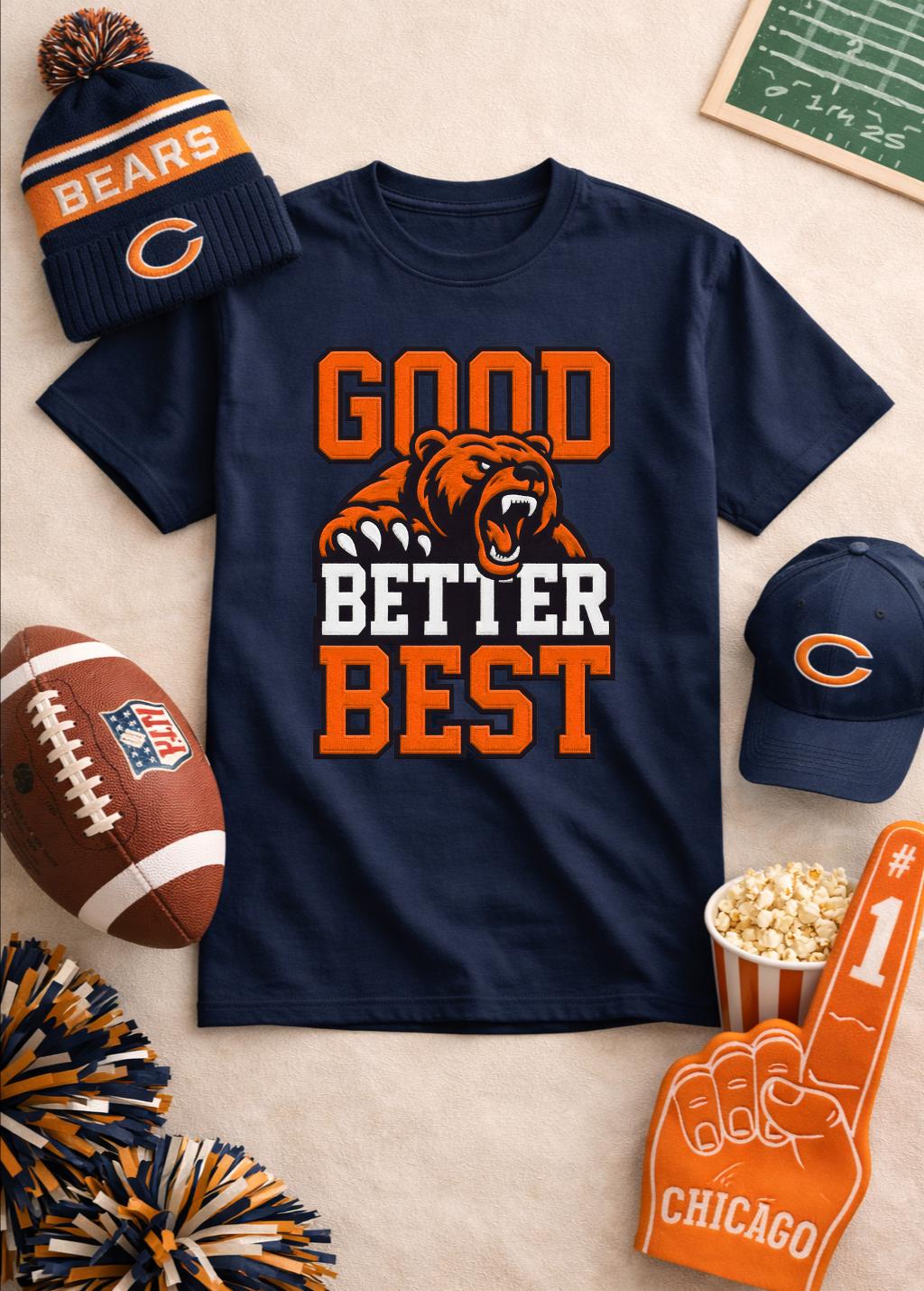 Street Fashion Chicago - تي شيرت Good Better Best Bear