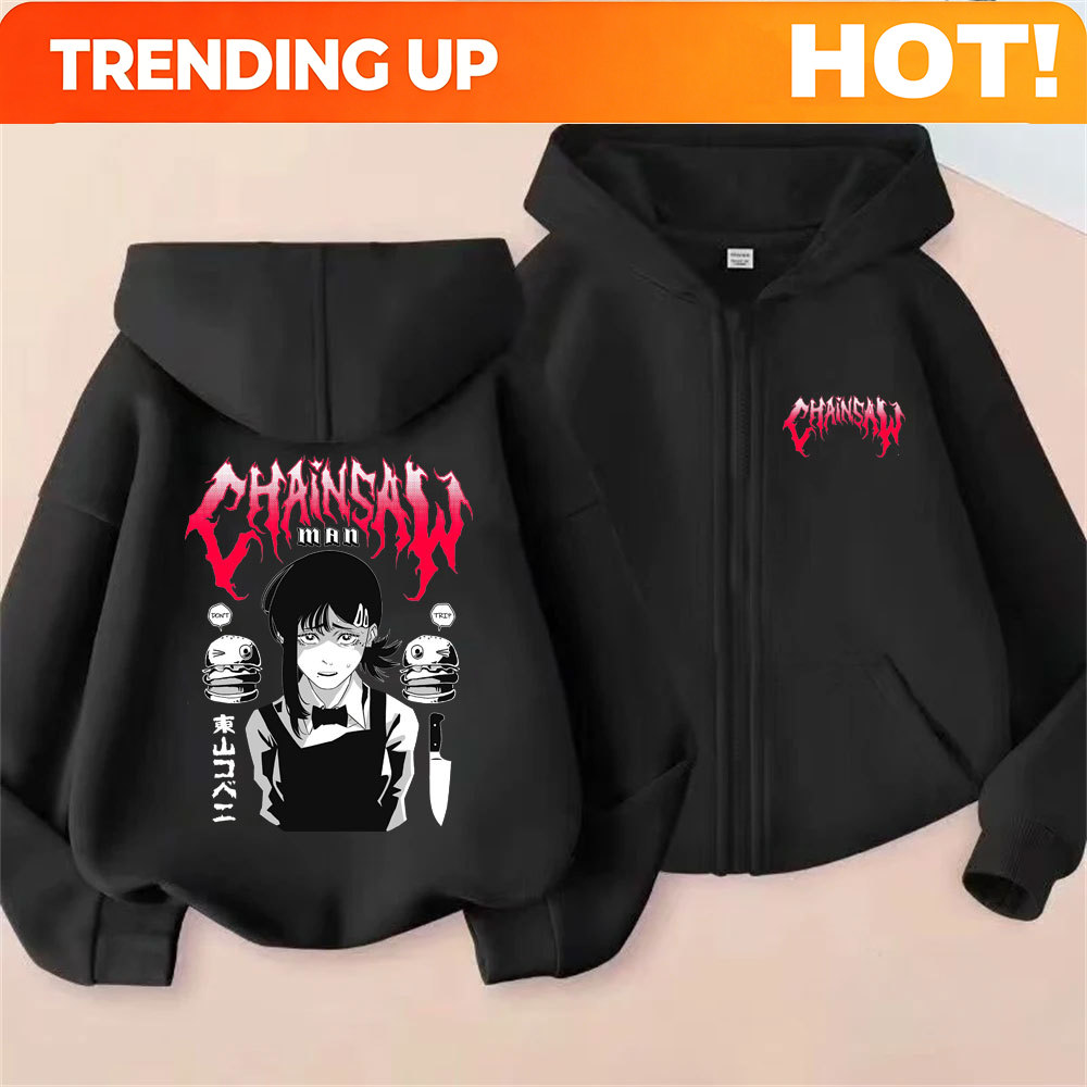 Graphic Hoodie Streetwear - هودي بسحاب مخصص بتصميم رسومي لأنمي