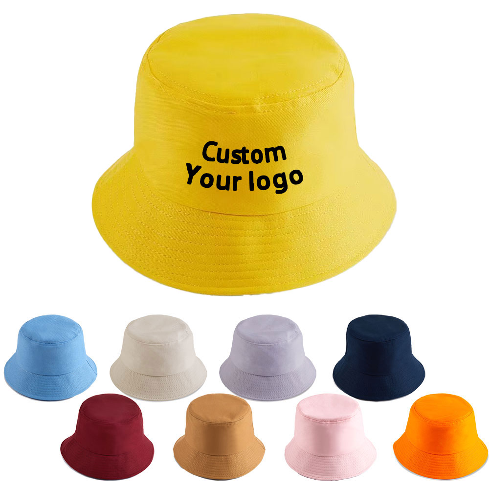 Bucket Hat Embroidered - قبعة بشعار مخصص، قبعة صياد للأطفال،