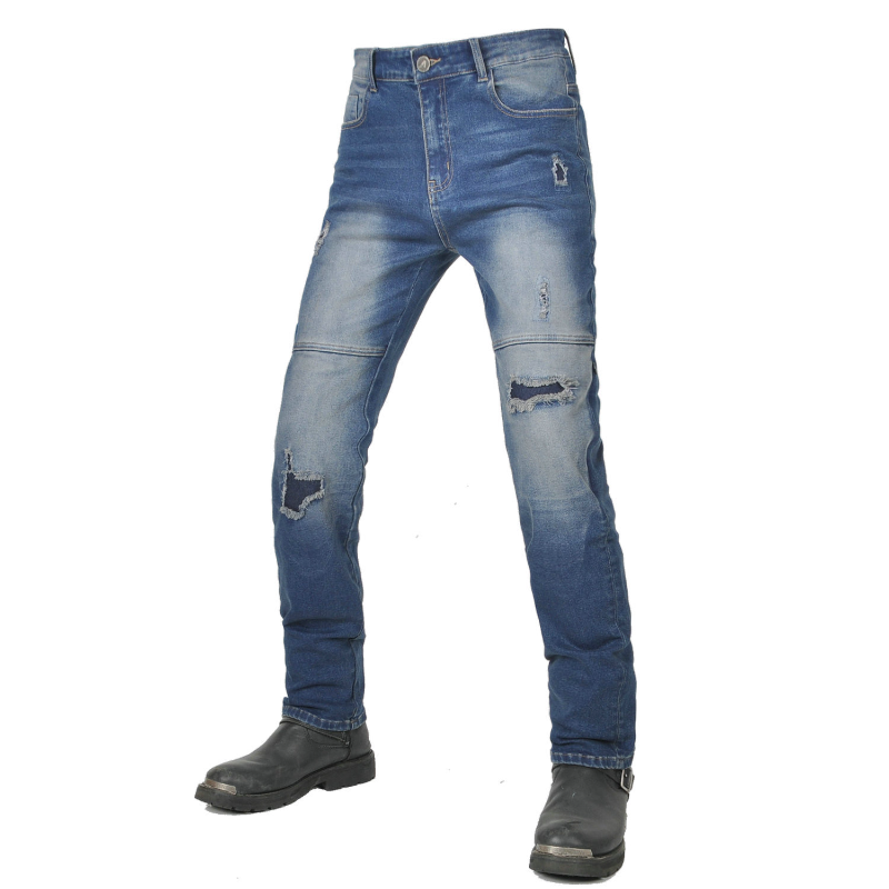 Distressed Jean Rip - بنطلون جينز نسائي عصري لركوب الدراجات