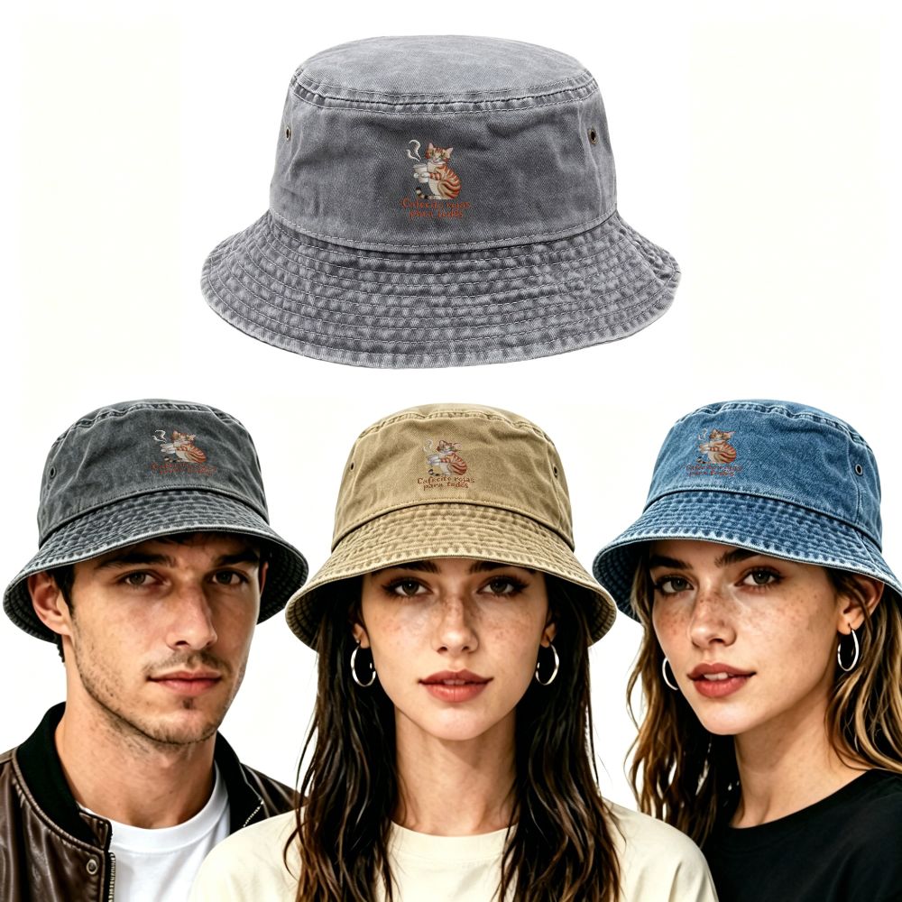 Bucket Hat Embroidered - قبعة صياد من الفيسكوز المغسول مطرزة