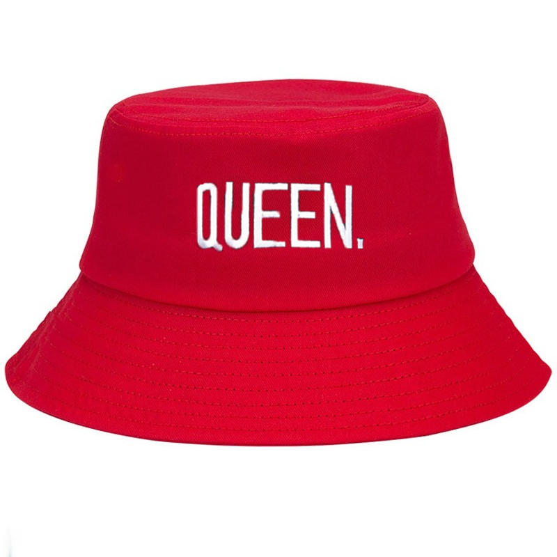 Bucket Hat Embroidered - تخصيص الملكة المطرزة قبعة بحافة زوجين