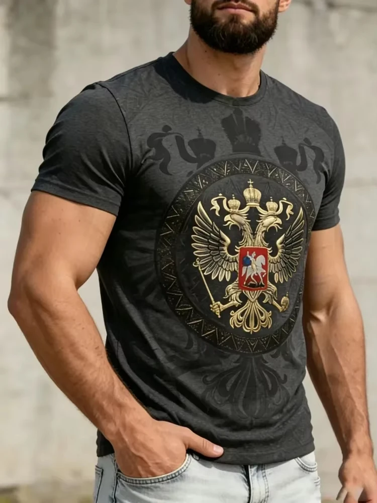 Street Fashion Russia - تي شيرت رجالي بطبعة ثلاثية الأبعاد