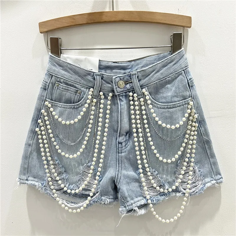 Distressed Jean Rip - شورت جينز ممزق بفتحات ممزقة من