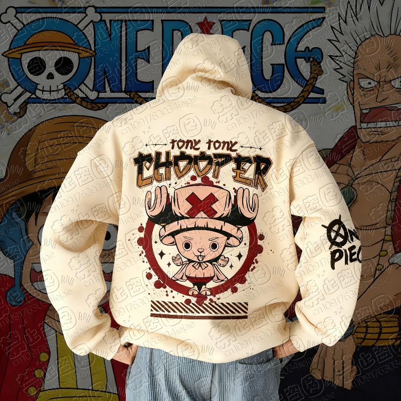 Graphic Hoodie Streetwear - هودي بطبعة شخصية تشوبر من أنمي