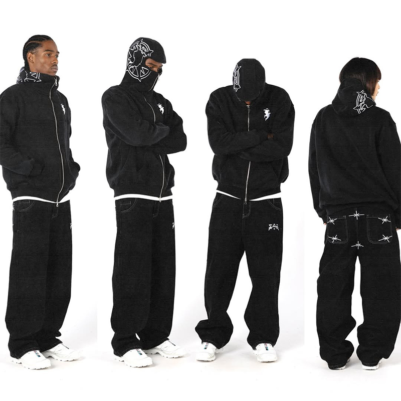 Graphic Hoodie Streetwear - التطريز الجرافيك الشارع الشهير هوديي Y2K
