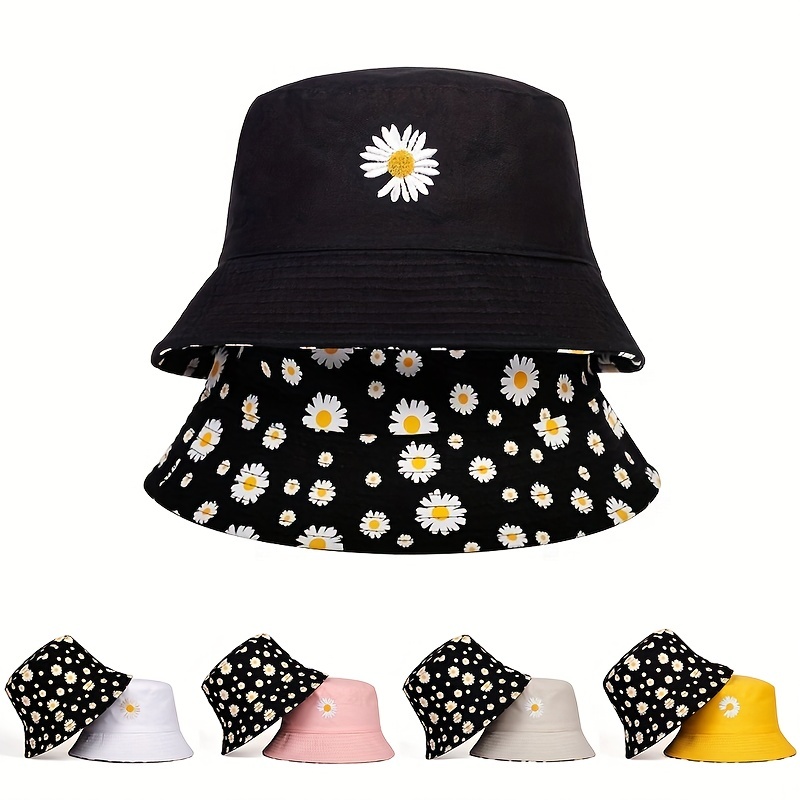 المرأة ديزي التطريز دلو القبعا - مراجعة Bucket Hat Embroidered وسعره