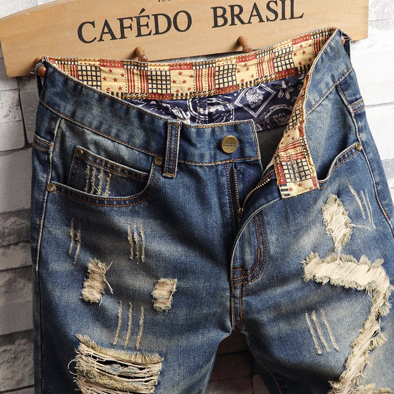 شورت جينز ممزق للرجال بأسلوب ا - مراجعة Distressed Jean Rip وسعره