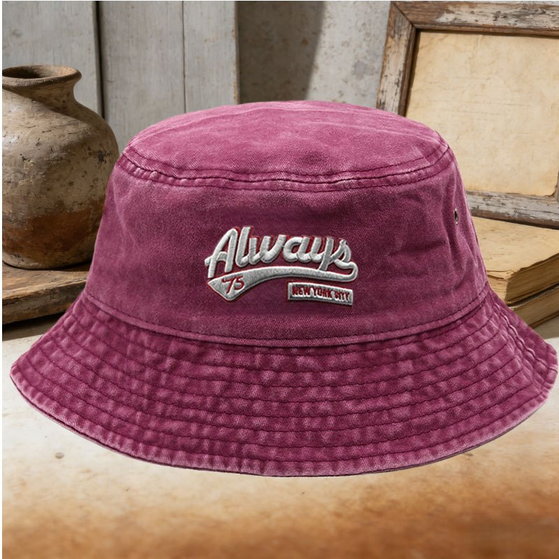 قبعة دلو مطرزة بتصميم Always 7 - مراجعة Bucket Hat Embroidered وسعره