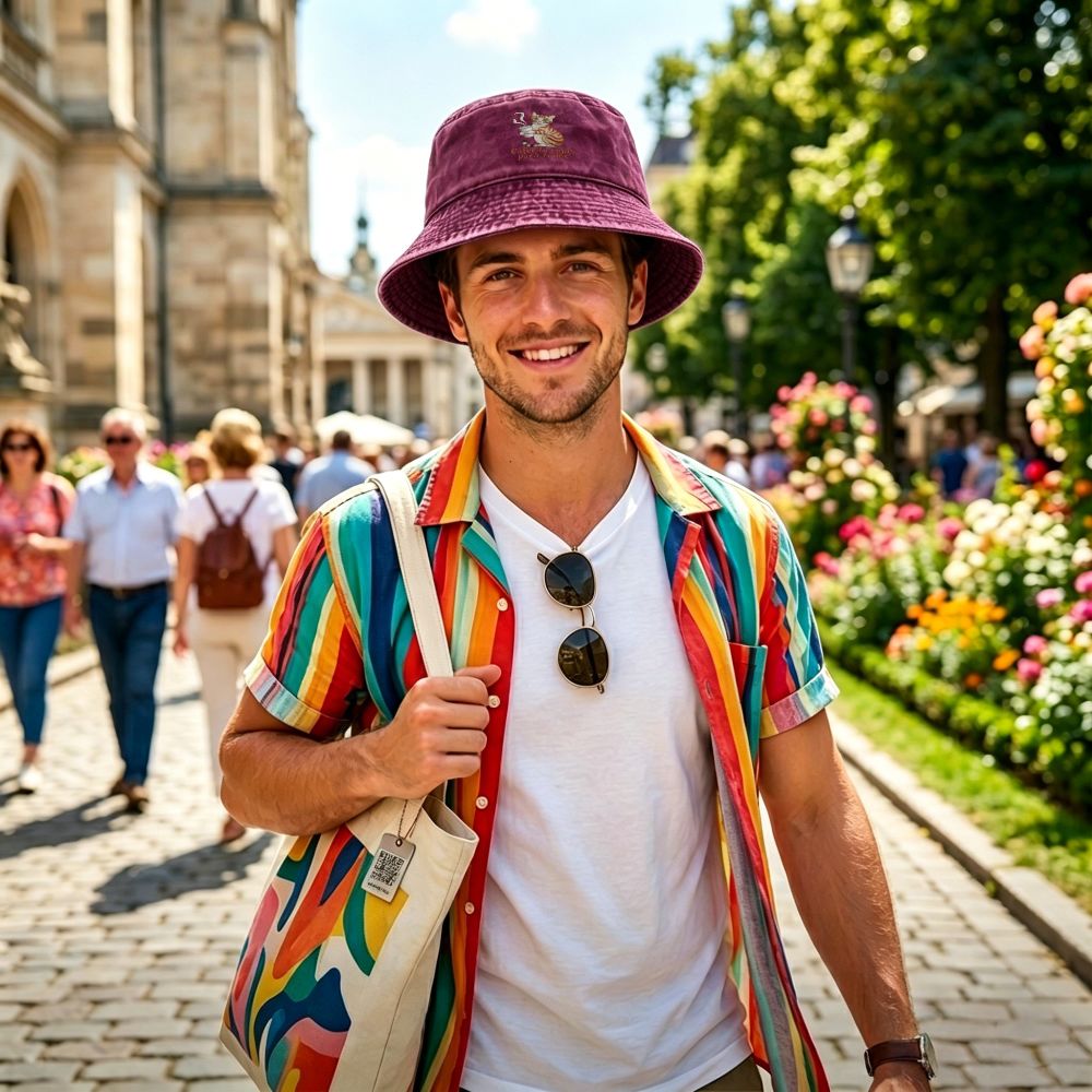 قبعة صياد من الفيسكوز المغسول  - مراجعة Bucket Hat Embroidered وسعره