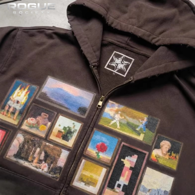 هودي رجالي قصير بطبعة فنية كور - مراجعة Graphic Hoodie Streetwear وسعره