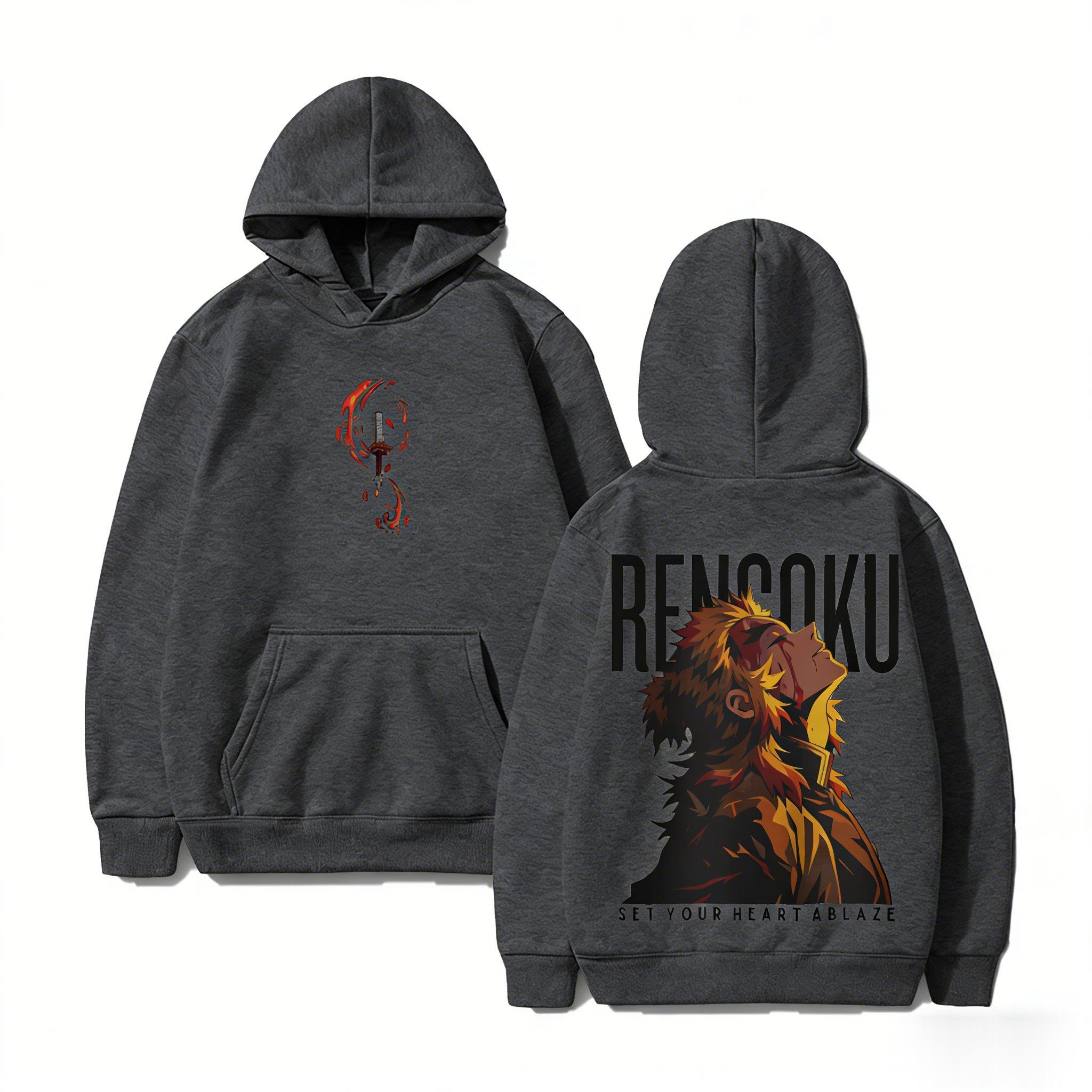 شيطان القاتل Rengoku هوديي أني - مراجعة Graphic Hoodie Streetwear وسعره
