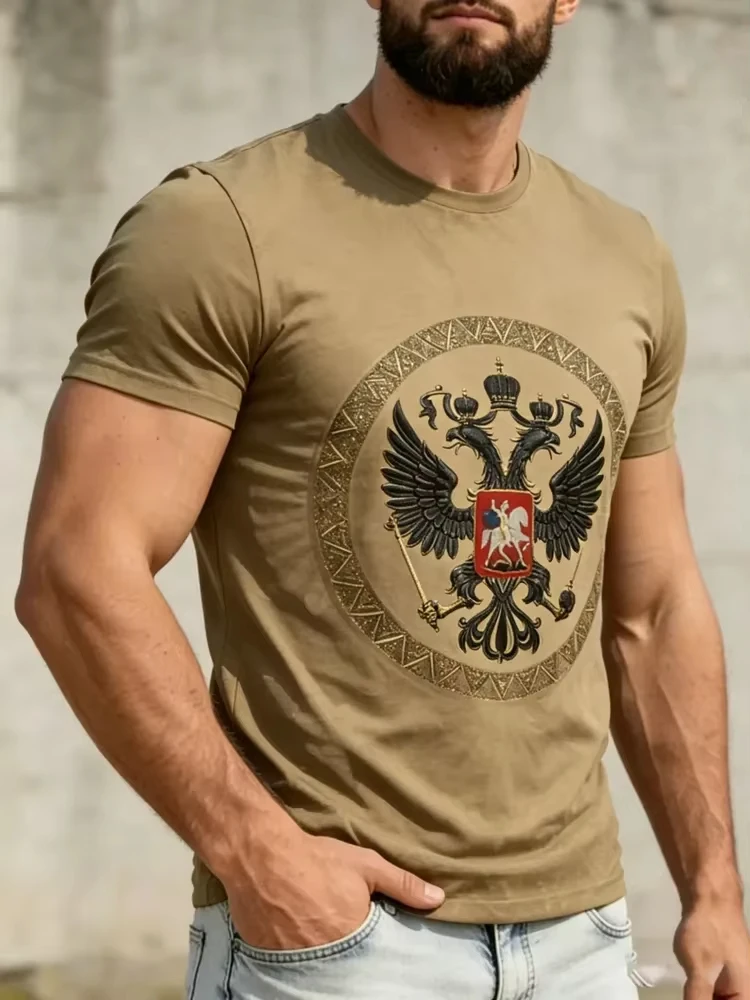 تي شيرت رجالي بطبعة ثلاثية الأ - مراجعة Street Fashion Russia وسعره
