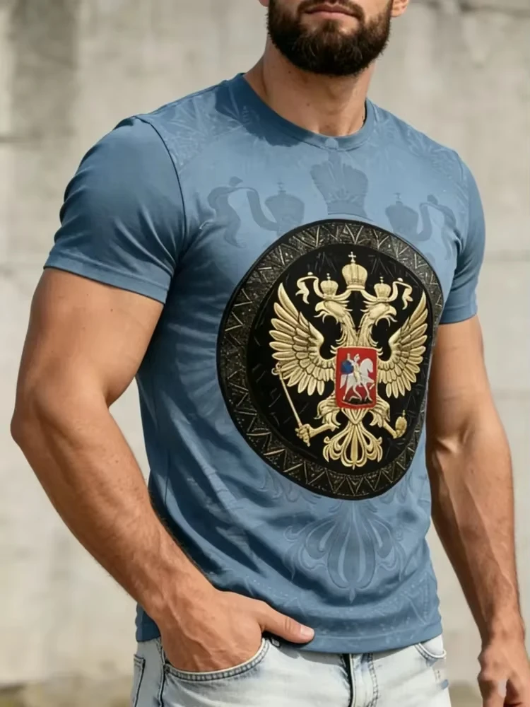 تي شيرت رجالي بطبعة ثلاثية الأ - مراجعة Street Fashion Russia وسعره