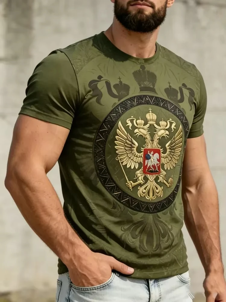 تي شيرت رجالي بطبعة ثلاثية الأ - مراجعة Street Fashion Russia وسعره