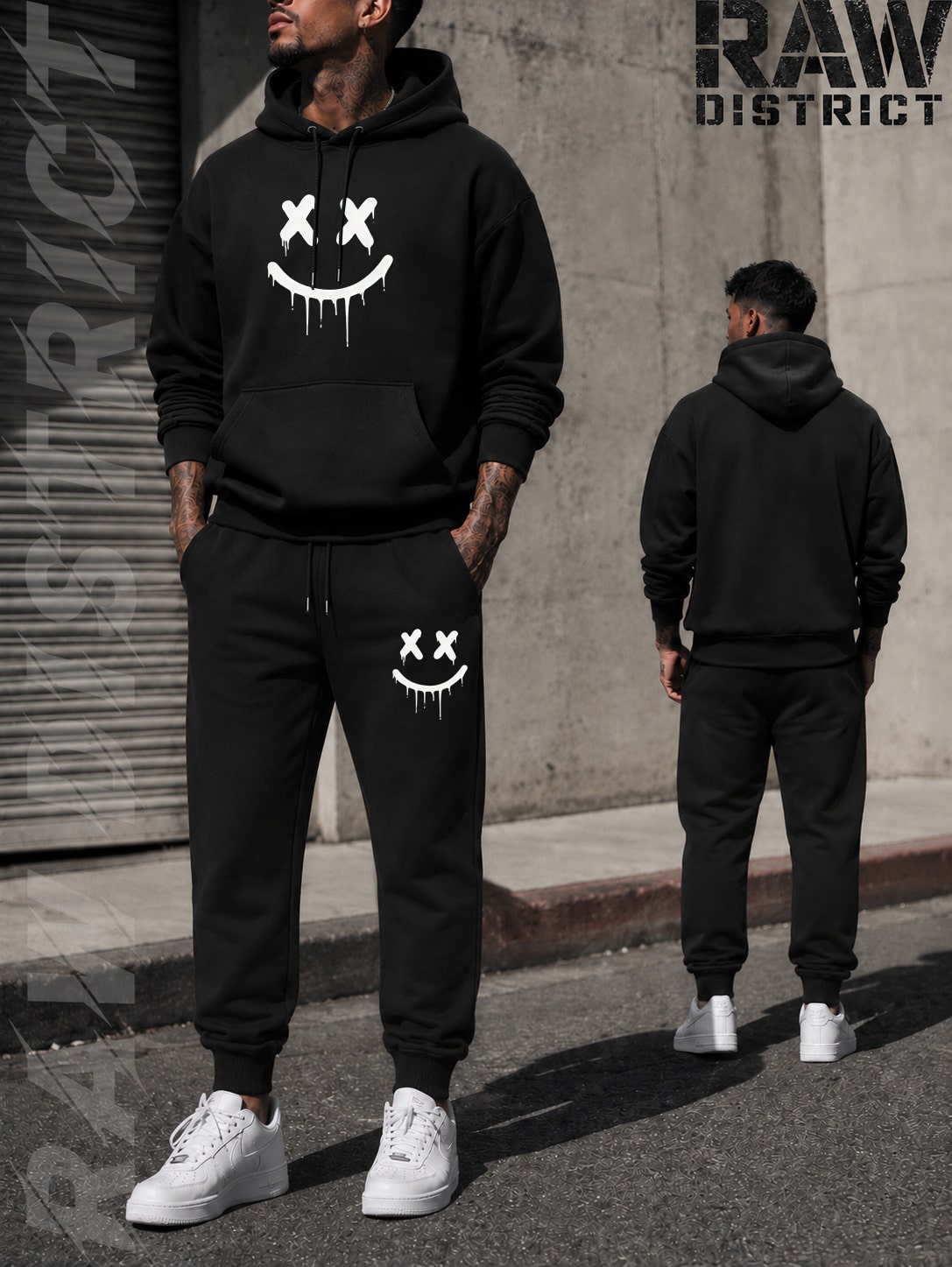 طقم هودي وبنطلون رياضي للرجال، - مراجعة Graphic Hoodie Streetwear وسعره