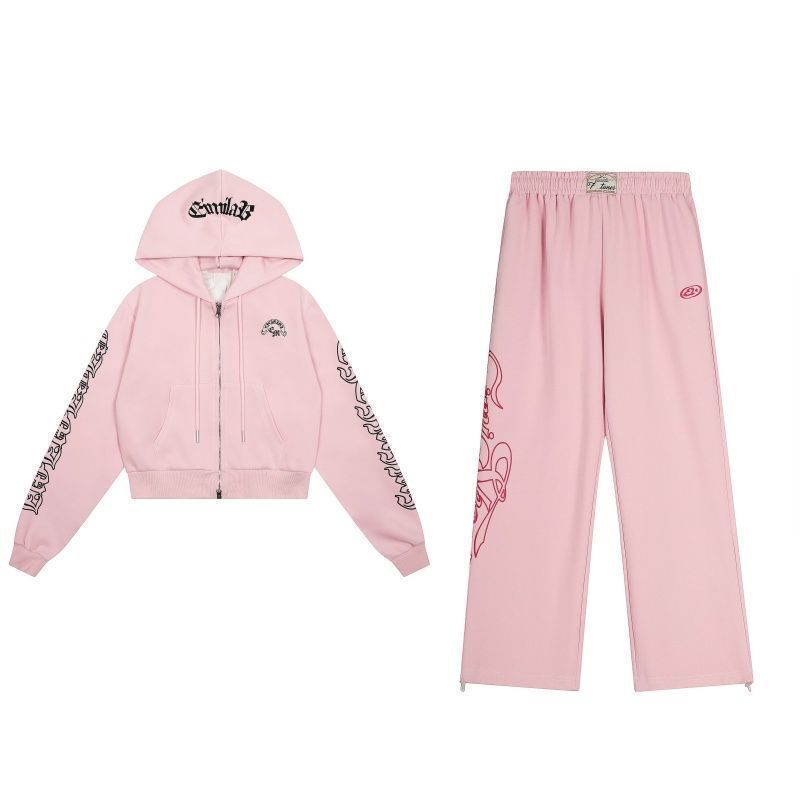 طقم نسائي من قطعتين بأسلوب Y2K - مراجعة Graphic Hoodie Streetwear وسعره