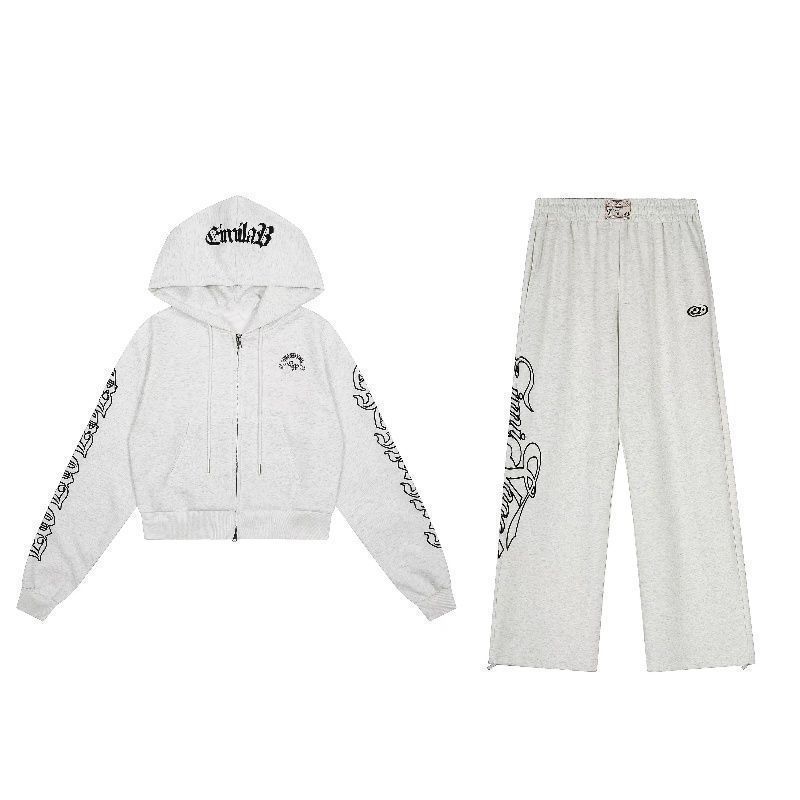 طقم نسائي من قطعتين بأسلوب Y2K - مراجعة Graphic Hoodie Streetwear وسعره