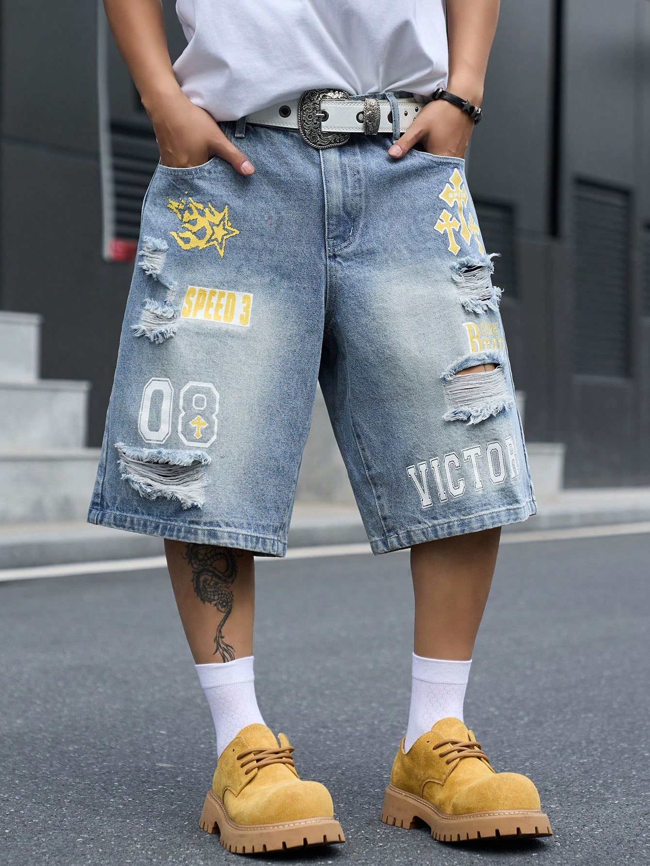 شورت برمودا من الدنيم بقصة فضف - مراجعة Distressed Jean Rip وسعره